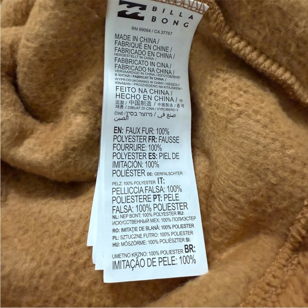 Pullover Textured Billabong Women's Tan Jacket NWT Time Off in Medium or XL - Picture 7 of 9